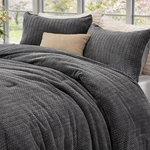 Chixpace Flannel Fleece Queen Comforter Set - Ultra Soft Furry Grey Leaves Patte. Fixed Price $77.99.