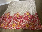 Fiesta Red Green Floral Reversible Full Comforter Pc Set 80" X 83". Fixed Price $37.50.