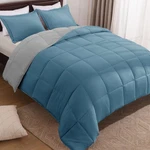 Basic Beyond Comforter Set - Fluffy Queen, Blue/grey. Fixed Price $49.99.