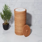 Better Homes & Gardens Rattan Toilet Paper Reserve, Floor Standing With Lid. Fixed Price $29.93.