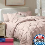 Nestl 7-PIECE Full Size Comforter Pinch Pleated Bedding Set, Blush Pink. Fixed Price $80.10.