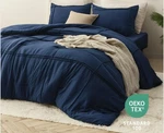 Bedsure King Comforter 4 Piece Bedding Set Blue Grid Pinch Pleated Lightweight. Fixed Price $34.99.