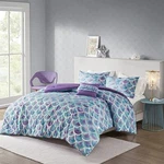 Mi Zone Comforter Bedding Set Metallic Printed With Teal And Purple Full/queen. Fixed Price $99.28.