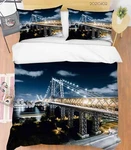 3D Williamsburg Bridge Night View Quilt Cover Bedding Sets Pillowcases Queen. Fixed Price $92.38.