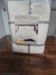 Full/queen 3PC Printed Windowpane Comforter Set Charcoal Gray/white - Truly. Fixed Price $60.00.