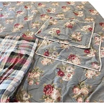 Chaps Ralph Lauren Hudson Valley Queen Comforter + 2 Shams Floral Plaid Cotton. Fixed Price $171.45.