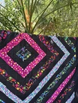 Handmade Quilt Diamond Log Cabin Geometric Oversized 110X88 Dark Academia King. Fixed Price $349.00.