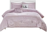 Intelligent Design Zoey Triangle Metallic Print, Comforter Bedding Set Purple. Fixed Price $59.99.