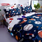 Wajade Sports Comforter Set Bed Bag Twin Size 7 Piece 3D Soccer Basketball. Fixed Price $69.64.
