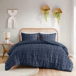 Vera 2-PIECE Navy Twin/twin Xl Clip Jacquard Comforter Set. Fixed Price $53.58.