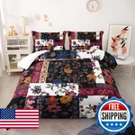 Nttopship Boho Floral Comforter King Size Checkered Flower Bedding Sets 3PCS. Fixed Price $71.46.