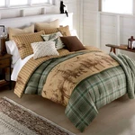 Donna Sharp Spruce Trail 3-PC Comforter Set Rustic Lodge Cozy Log Cabin Green. Fixed Price $92.00.
