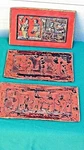 Set Of 3 Antique Chinese Wood Carved Plaque,architectural Wedding Bed Elements. Fixed Price $115.00.