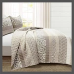 $230 Lush Decor Boho Stripe Neutral Beige Taupe 100% Cotton Full/queen Quilt Set. Fixed Price $55.99.