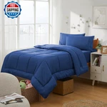 Dorm Room Essentials: 5 Pc Twin Bedding Comforter Set - Bag. Fixed Price $64.21.