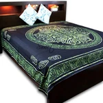 India Arts Cotton Celtic Circular Knot Print Queen 106 X Inches, Green. Fixed Price $58.59.
