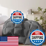 Cosybay Heavyweight Feather Down Fiber Comforter King Size - Thick Dark Grey. Fixed Price $118.10.