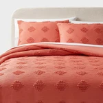 Tufted Diamond Crinkle Duvet Cover And Sham Set - Threshold. Fixed Price $19.99.