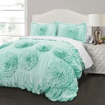 Serena Comforter Set, 3 Piece Full/ Queen, Aqua - Cute Be. Fixed Price $250.99.