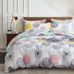7 Pieces Comforter Sheet Set Queen Size Bed In Bag-colorful Dots Style-soft. Fixed Price $66.26.