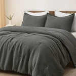 Phf Ultra Soft Waffle Weave Comforter Set King Size, 3 Pieces Lightweight Bre.... Fixed Price $82.23.