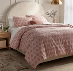 Threshold King Yarn Dyed Cotton Duvet Cover Set Pink Geometric Boho Cottagecore. Fixed Price $45.00.