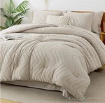 Litanika Comforter Set Oversized King (120"X98") Oatmeal 7 Piece Boho. Fixed Price $99.99.