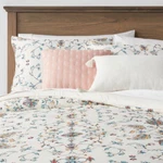 New Threshold 5-PC Floral Border Print Comforter Bedding Set Blue/pink/yellow. Fixed Price $69.95.