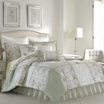 Laura Ashley Harper Sage King Comforter Set - Reversible Cotton Bedding. Fixed Price $231.99.