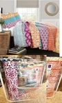 $210 Lush Bohemian Stripe Boho Cotton Quilt Fuchsia/orange/turquoise 3 Pc King. Fixed Price $59.97.