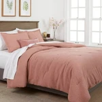 Washed Waffle Weave Full/queen Comforter And Sham Set Mauve/pink - Threshold. Fixed Price $49.99.