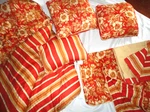 Raymond Waites Beaumont Red Floral Gold (7P) King/california Comforter Set. Fixed Price $260.00.