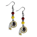 Washington Redskins Dangle Earrings Fan Beads W/ Charm Nfl Football Jewelry. Fixed Price $15.72.