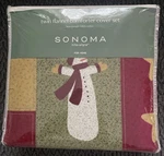 Sonoma Twin Flannel Comforter Cover Set Heavyweight 100% Cotton Let It Snow! -F8. Fixed Price $45.00.