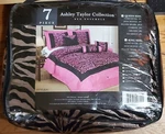 Ashley Taylor Collection Bed Ensemble - King 7PC Comforter Set Taupe /black. Fixed Price $129.95.