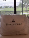 Yves Delorme Mediterranean Light White Goose Down Comforter Duvet Queen. Fixed Price $625.00.