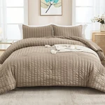 Avelom Taupe Seersucker California King Comforter Set (104X96 Inches), 3 Piec.... Fixed Price $74.67.