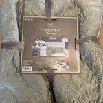 Fieldcrest Luxury 3 Pc Coverlet Sham Set Queen Green New Polyester. Fixed Price $59.95.