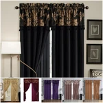 Chezmoi Collection Royale 4-PIECE Floral Jacquard Window Curtain Drape Set. Fixed Price $49.99.