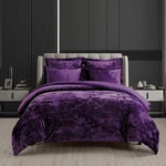 Fredsure Distressed Velvet Comforter Set 5 Pieces Dark Purple King. Fixed Price $103.09.