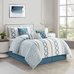 Stratford Park Luxury 7 Piece Cozy Comforter Set Queen Size Blue Embroidered. Fixed Price $128.54.