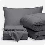Twin Xl 5-PIECE Bed-in-a-bag, Comforter And Sheet Set With Sham. Fixed Price $64.99.