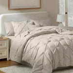 All Season Pinch Pleat Comforter Set W/ 2 Down Alternative Pillows, Bed Bag. Fixed Price $61.99.