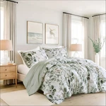 Lightweight Seersucker Botanical Comforter Set Queen Size, 3 Pieces Reversibl.... Fixed Price $82.92.