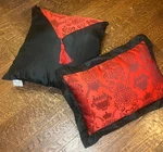 Chezmoi Collection 2 Pillow Set Asian Dynasty Black Red Jacquard Decorative. Fixed Price $21.95.