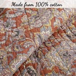 New! Cozy Chic Rich Brown Copper Grey Blue Yellow Scroll Leaf Soft Quilt Set. Fixed Price $156.32.