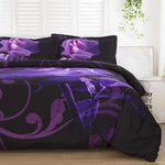 Purple Comforter Set King Reversible Rose Pattern Bedding With. Fixed Price $53.99.