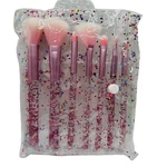 7 Pcs Makeup Brushes Set, For Multitude Of Cosmetics, Pink Glitter Design. Fixed Price $5.98.