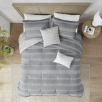 Madison Park Comforter Set Chic Textured Clipped Jacquard Stripes King Size. Fixed Price $105.06.