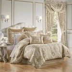 Queen Sandstone Beige Jacquard 4 Piece Comforter Set Damask. Fixed Price $329.99.